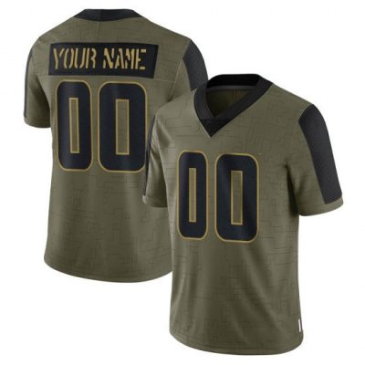 Customized Vikings Jersey for Youth CUSTOM MINNESOTA VIKINGS LIMITED OLIVE 2021 SALUTE TO SERVICE JERSEY