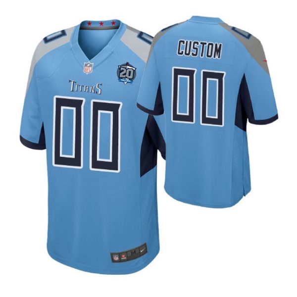 Youth's - Tennessee Titans #00 Custom Light Blue Game Jersey - Replica