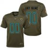 Custom Jaguars Jersey for Youth Jacksonville Jaguars Olive 2017 Salute to Service Game Customized Jersey