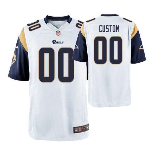 Youth's - Los Angeles Rams #00 Custom White Game Jersey - Replica