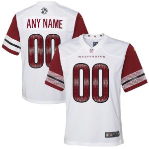 Custom Commanders Jersey for Youth White Washington Commanders Game Custom Player Jersey