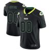 Youth's Green Bay Packers 2018 Lights Out Color Rush Limited Black Customized Jersey - Replica