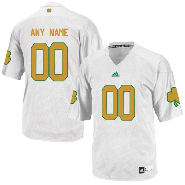 Youth's Notre Dame Fighting Irish White Custom Jersey , Notre Dame Football Jersey Custom - Replica