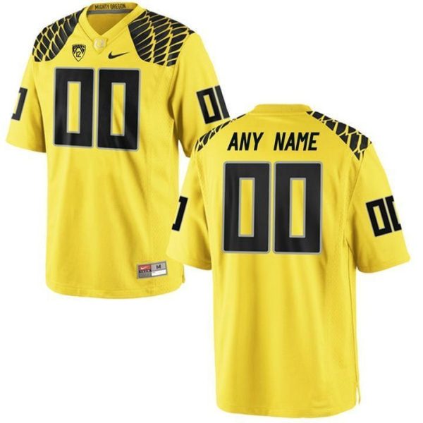 Youth's Oregon Ducks Yellow Custom Jersey - Replica