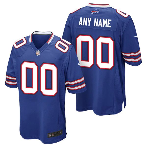 Youth's Buffalo Bills Game Jersey - Old Royal - Custom - Replica