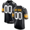 Custom Steelers Jersey for Youth Pittsburgh Steelers Game Alternate Jersey - Black - Custom