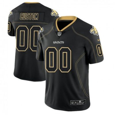 Saints Custom Jersey for Youth New Orleans Saints 2018 Lights Out Color Rush Limited Black Customized Jersey