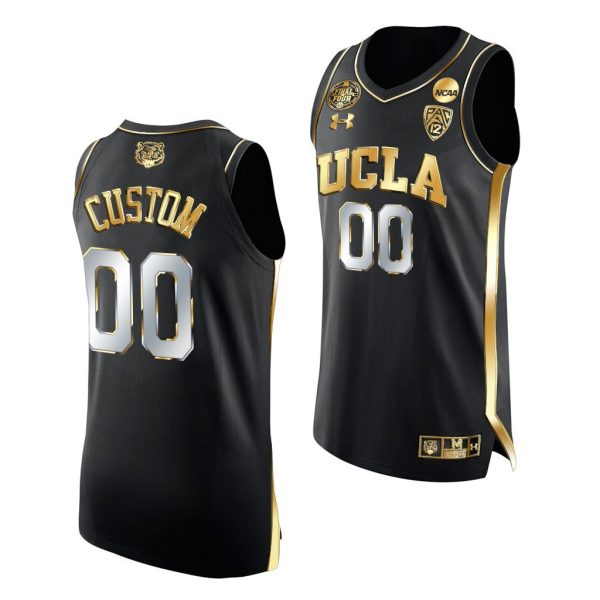 Youth's Custom UCLA Bruins 2021 March Madness Final Four Black Golden Jersey - Replica