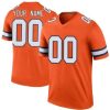 Youth's Custom Denver Broncos Legend Orange Color Rush Jersey - Replica