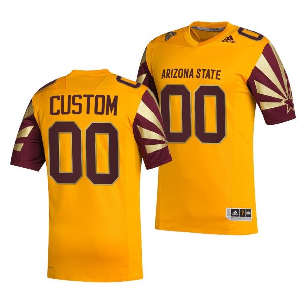 Youth's Arizona State Sun Devils Custom #00 Gold Reverse Retro Jersey Alternate Uniform - Replica