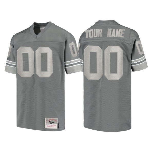 Youth's Detroit Lions #00 Custom Metal Replica Jersey - Charcoal