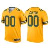 Youth's Green Bay Packers #00 Custom 2021 Inverted Legend Jersey - Gold - Replica