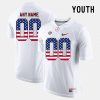 Custom Alabama Jersey for Youth #00 Alabama Crimson Tide US Flag Fashion Customized Jerseys - White - Replica