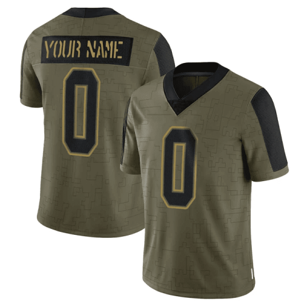 Youth's Custom Tampa Bay Buccaneers 2021 Salute To Service Jersey - Limited Olive - Replica