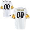 Custom Steelers Jersey for Youth Pittsburgh Steelers Game Road Jersey - White - Custom