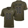 Youth's Los Angeles Rams Olive 2017 Salute to Service Game Customized Jersey - Replica