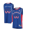 Youth's Kansas Jayhawks Customized Blue Retro US Flag Fashion Jersey - Replica