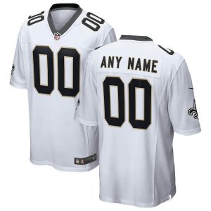 Saints Custom Jersey for Youth New Orleans Saints Road Custom Game Jersey - White