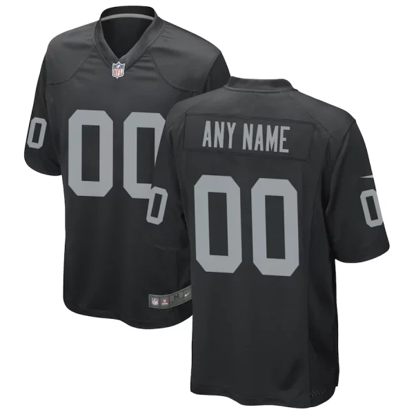 Men's Las Vegas Raiders Home Custom Game Jersey - Black - Replica