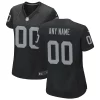 Woman's Las Vegas Raiders Home Custom Game Jersey - Black - Replica