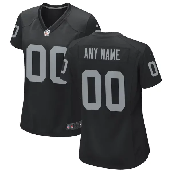 Woman's Las Vegas Raiders Home Custom Game Jersey - Black - Replica