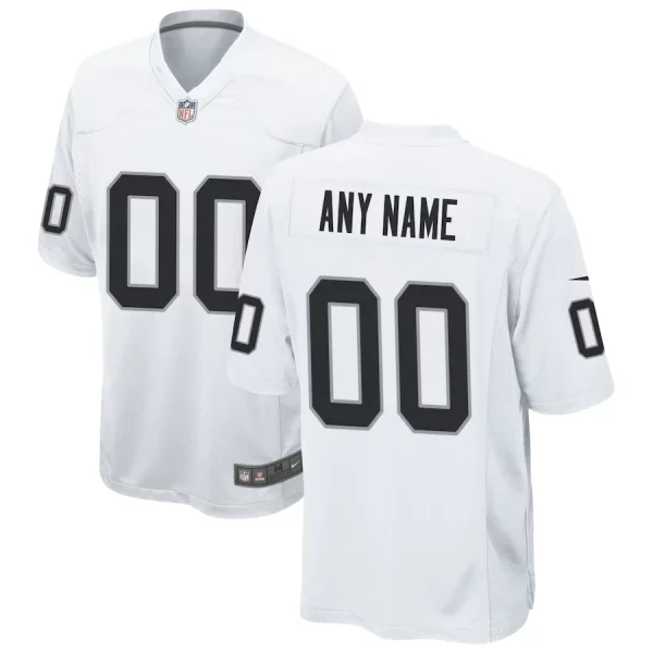 Men's Las Vegas Raiders Road Custom Game Jersey - White - Replica