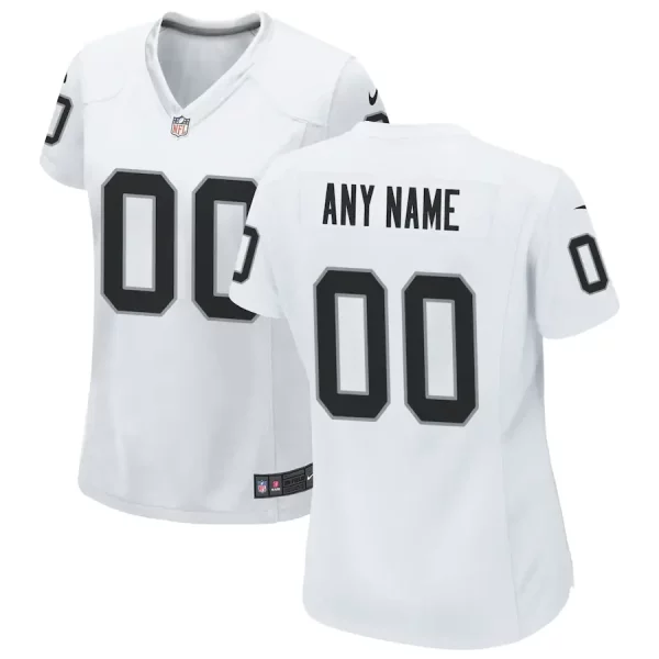 Woman's Las Vegas Raiders Road Custom Game Jersey - White - Replica