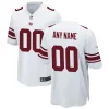 Men's New York Giants Road Custom Game Jersey - White - Replica