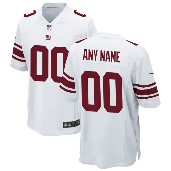 Youth's New York Giants Road Custom Game Jersey - White - Replica