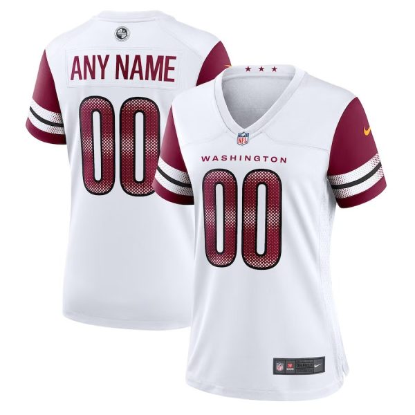 Custom Commanders Jersey for Women Washington Commanders Road Game Custom Player Jersey - White