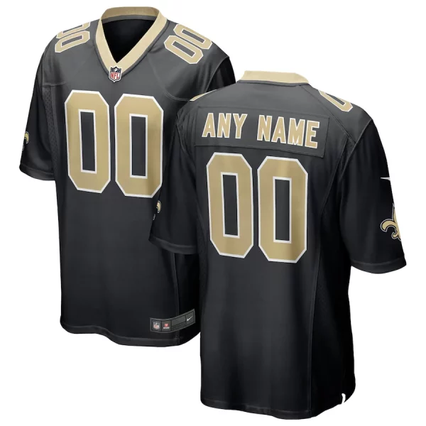 Saints Custom Jersey for Men New Orleans Saints Home Custom Game Jersey - Black