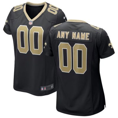 Saints Custom Jersey for Women New Orleans Saints Home Custom Game Jersey - Black