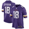 Men's Justin Jefferson Purple Minnesota Vikings Player Game Jersey - Replica