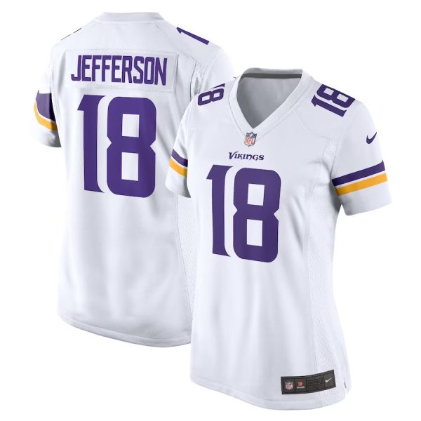 Woman's Justin Jefferson White Minnesota Vikings Game Jersey - Replica