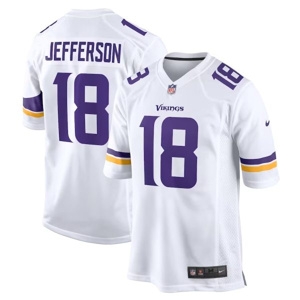 Men's Justin Jefferson White Minnesota Vikings Game Jersey - Replica