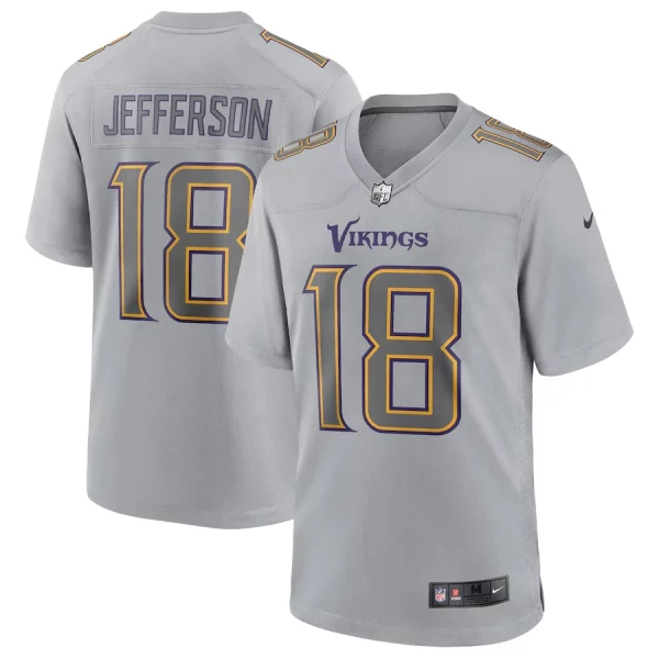 Men's Justin Jefferson Gray Minnesota Vikings Atmosphere Fashion Game Jersey - Replica