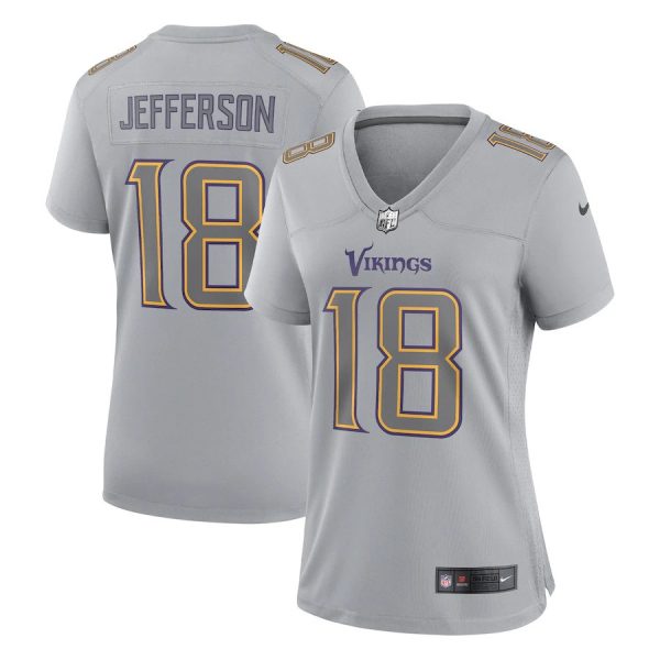 Woman's Justin Jefferson Gray Minnesota Vikings Atmosphere Fashion Game Jersey - Replica