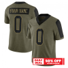 Men's Custom New York Giants 2021 Salute To Service Jersey - Limited Olive - Replica