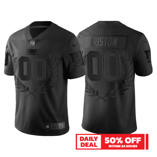 Men's New York Giants #00 Custom Black limited edition collection Jersey - Replica