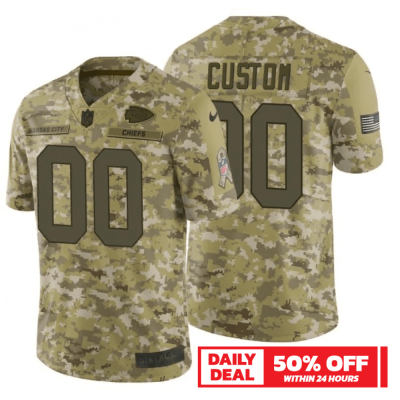 Custom Chiefs Jersey for Men Custom Kansas City Chiefs Camo 2018 Salute to Service Jersey