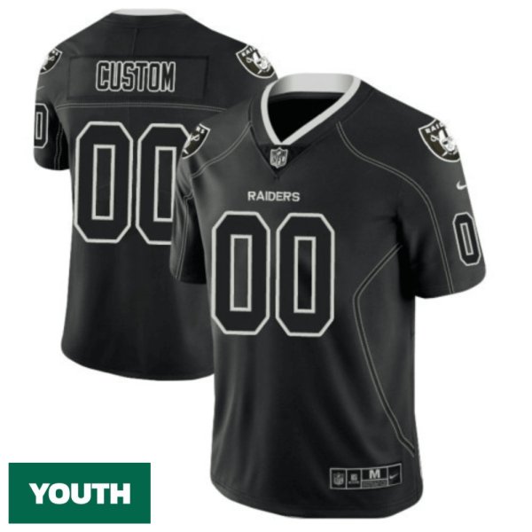 Youth's Las Vegas Raiders 2018 Lights Out Color Rush Limited Black Customized Jersey - Replica