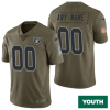 Youth's Las Vegas Raiders Olive 2017 Salute to Service Limited Customized Jersey - Replica