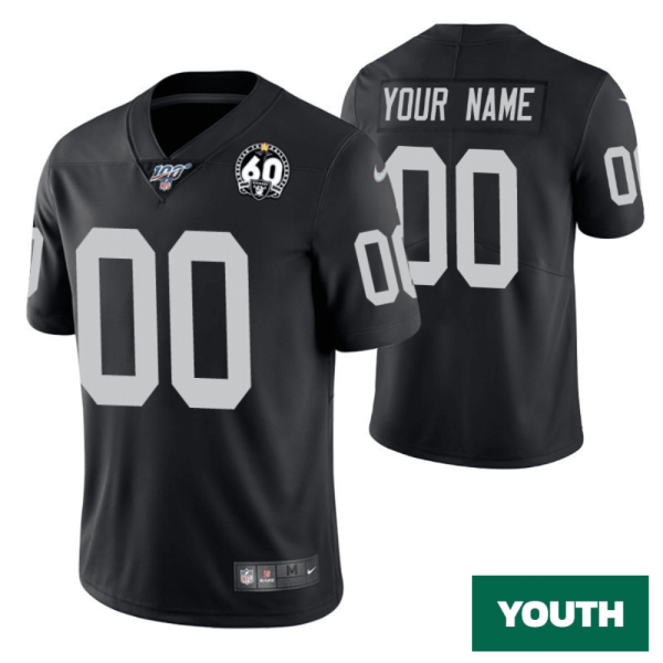 Youth's #00 Custom Las Vegas Raiders Jersey 60th Anniversary Vapor Limited Edition - Replica