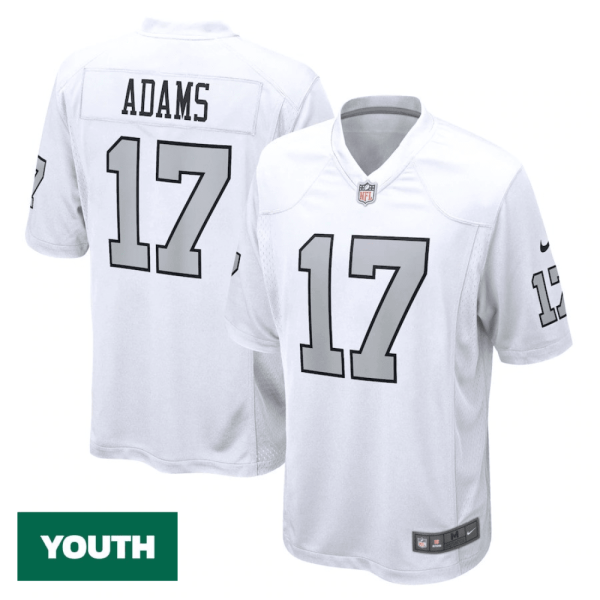 Youth's Davante Adams Las Vegas Raiders Alternate Game Jersey - White - Replica