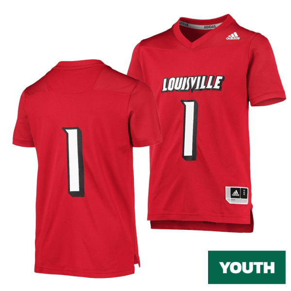 Youth's Louisville Cardinals Custom 1 Red College Football Replica Jersey