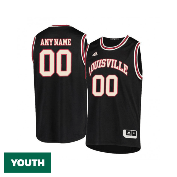 Youth's Customized Louisville Cardinals Black Retro Jersey - Replica