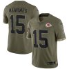 Men's Patrick Mahomes Kansas City Chiefs 2022 Salute To Service Limited Jersey - Olive - Replica