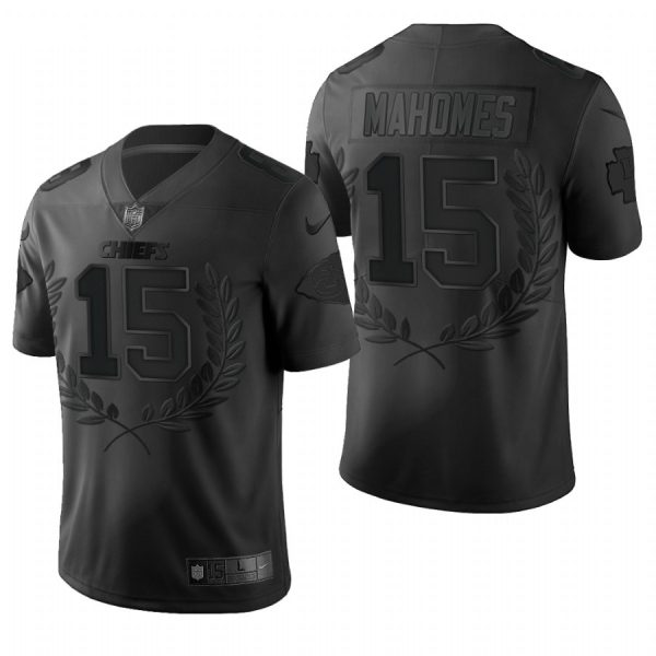 Custom Chiefs Jersey for Men Kansas City Chiefs 15 Patrick Mahomes Black Commemorative Edition Vapor Untouchable Limited Jersey