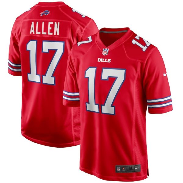 Youth's Josh Allen Buffalo Bills Alternate Game Player Jersey - Red - Replica