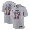 Youth's Josh Allen Buffalo Bills Atmosphere Fashion Game Jersey - Gray - Replica